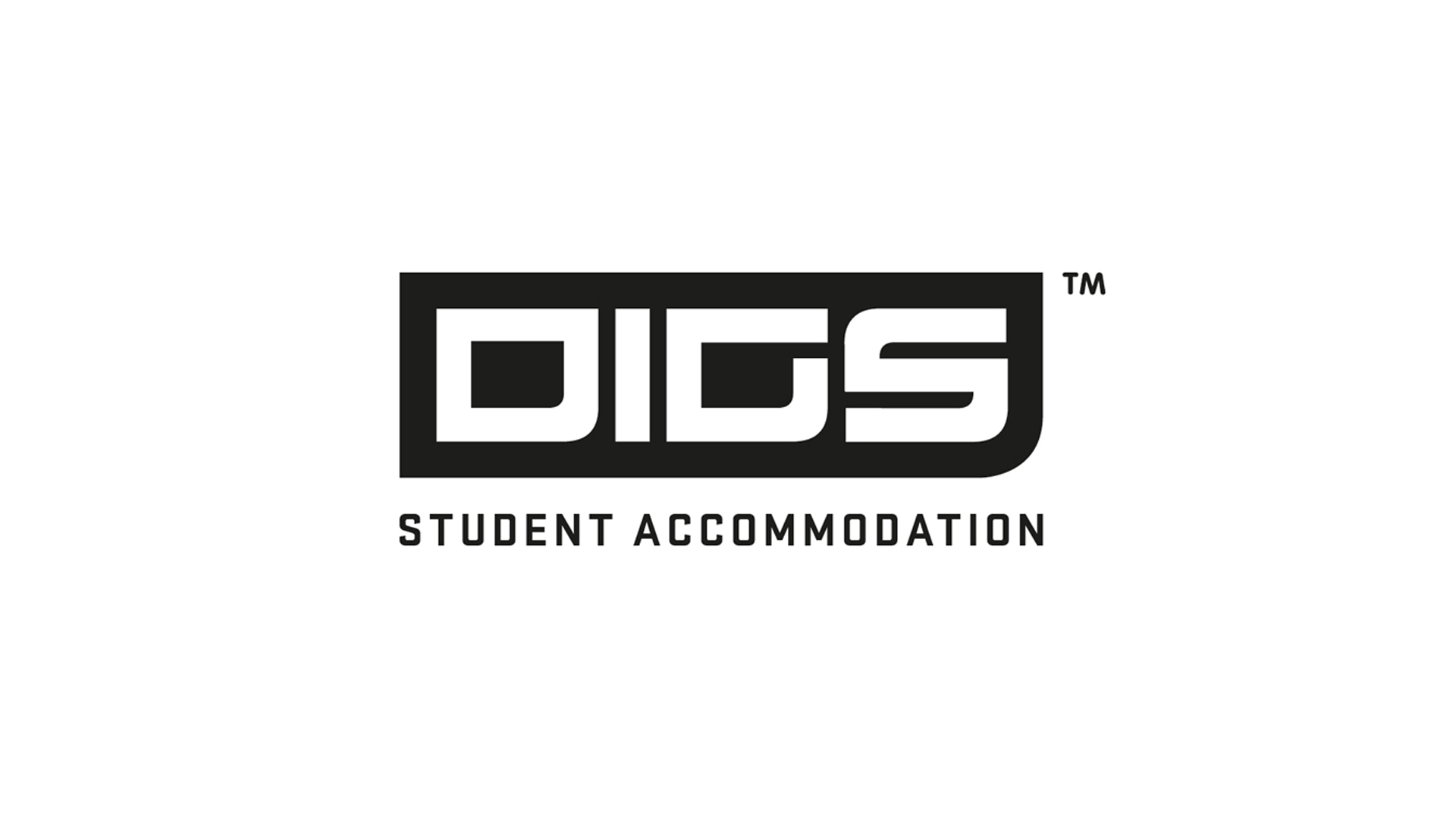 A black DIGS student accommodation logo on a white background