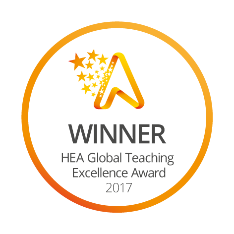 Picture of the Global Teaching Excellence Award logo, won by the University of Huddersfield in 2017.