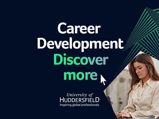 A clickable web banner which takes users to a Career Development overview webpage.