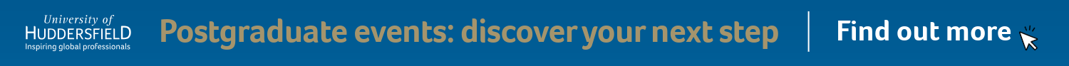 A banner advertising Postgraduate Events, which links the the Postgraduate Events webpage.