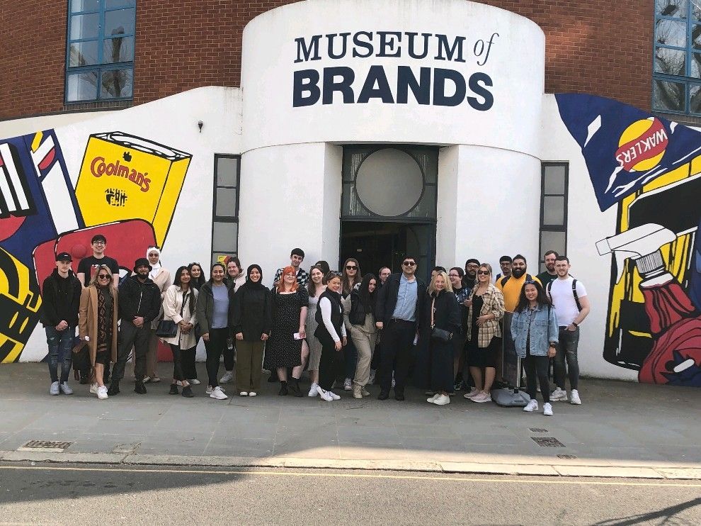 Marketing students visiting the Branding Museum