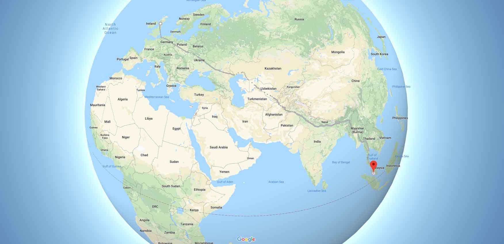 Map of the route alumni cycled