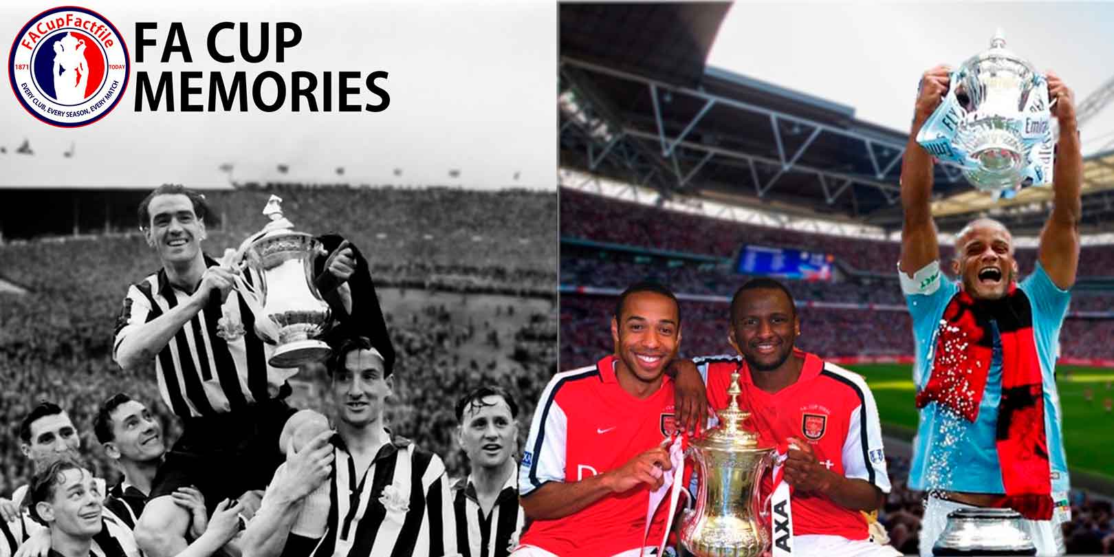 Fa CupFactfile memories - footballers holding up a trophy