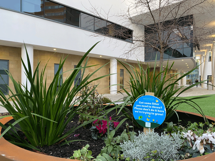 Sustainable blog - campus sign