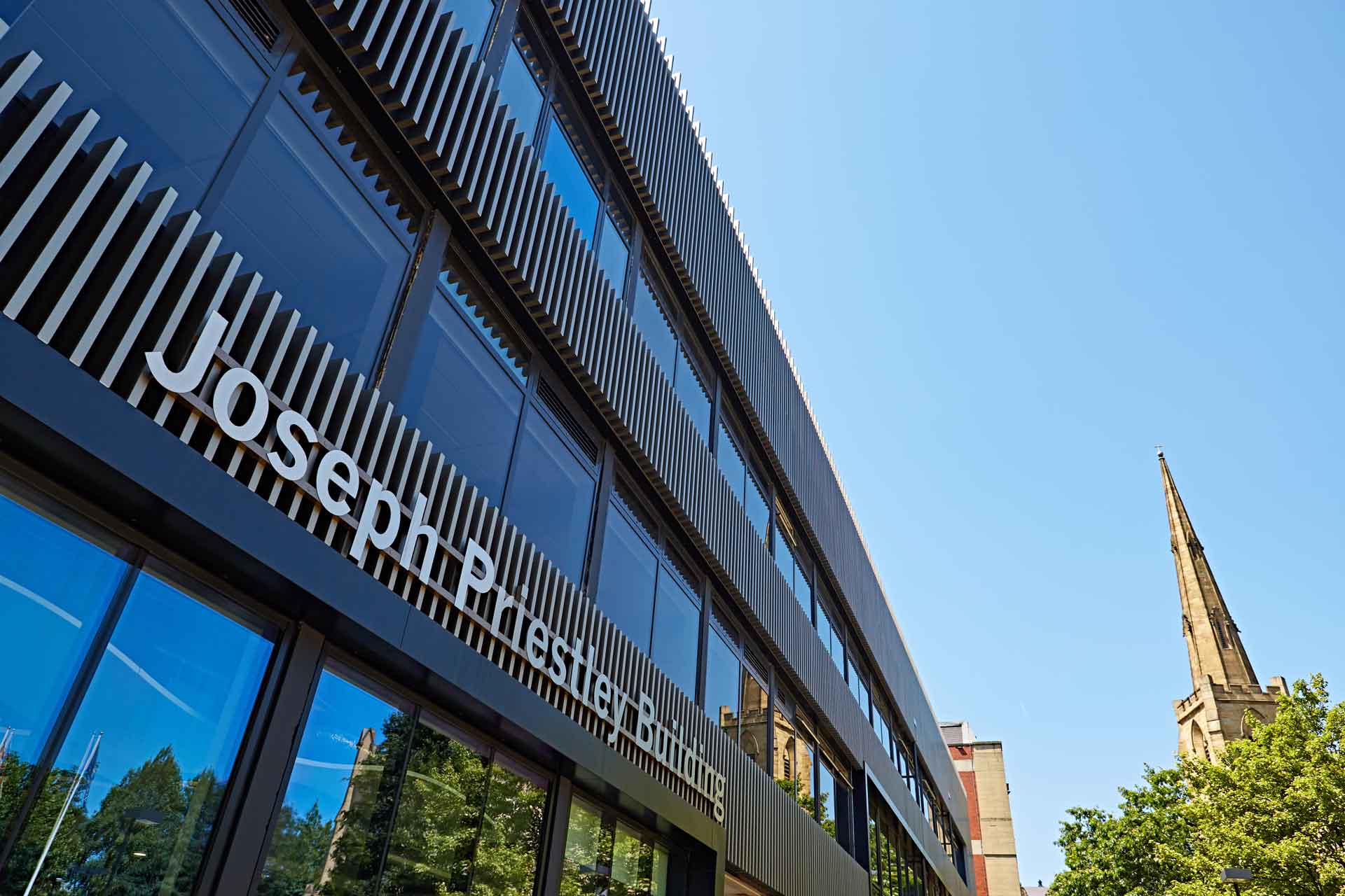 The entrance to Joseph Priestley building