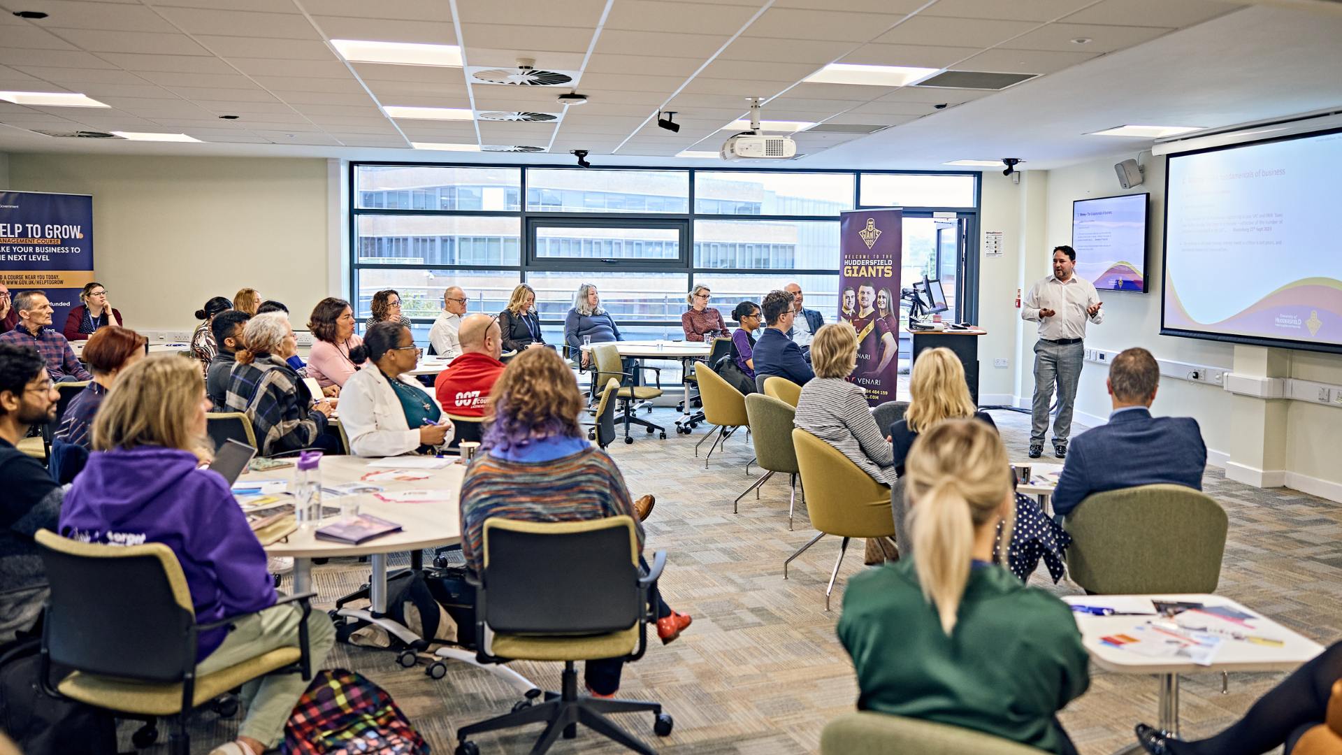 Photo of our Business Breakfast Networking Event in partnership with Huddersfield Giants