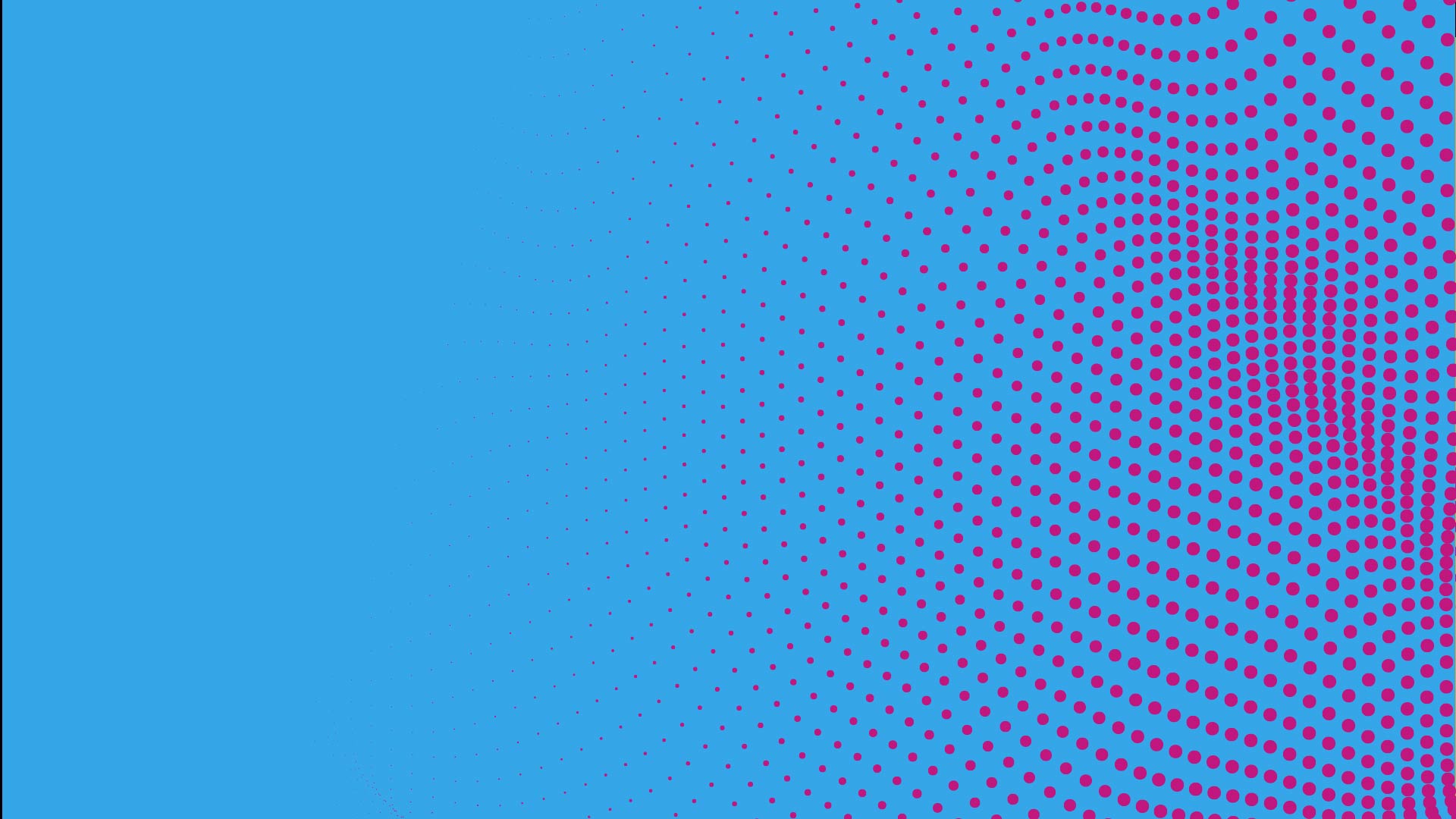 A blue web page header with lots of pink spots on it, on the right-hand side.