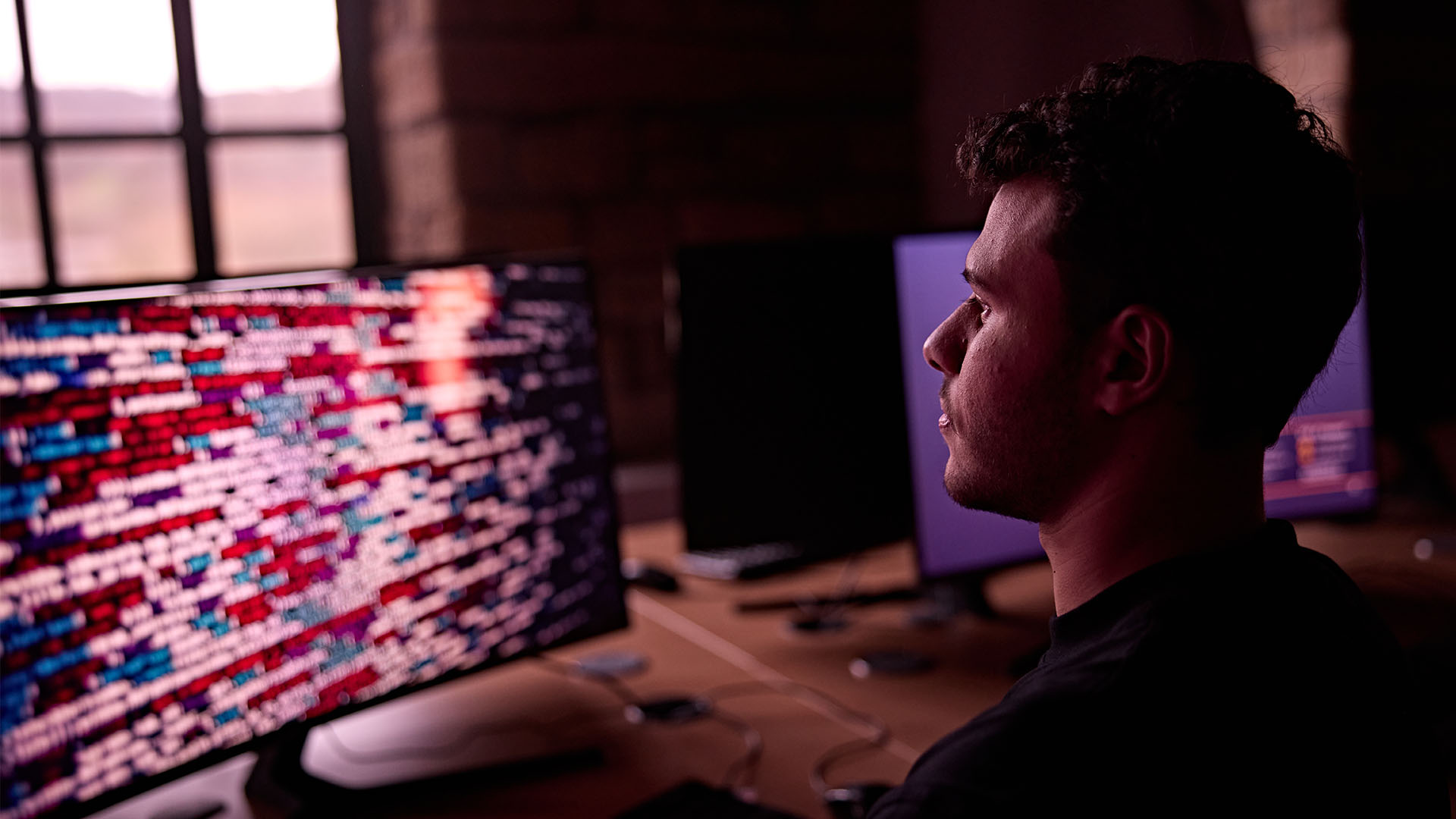 Student working on a computer