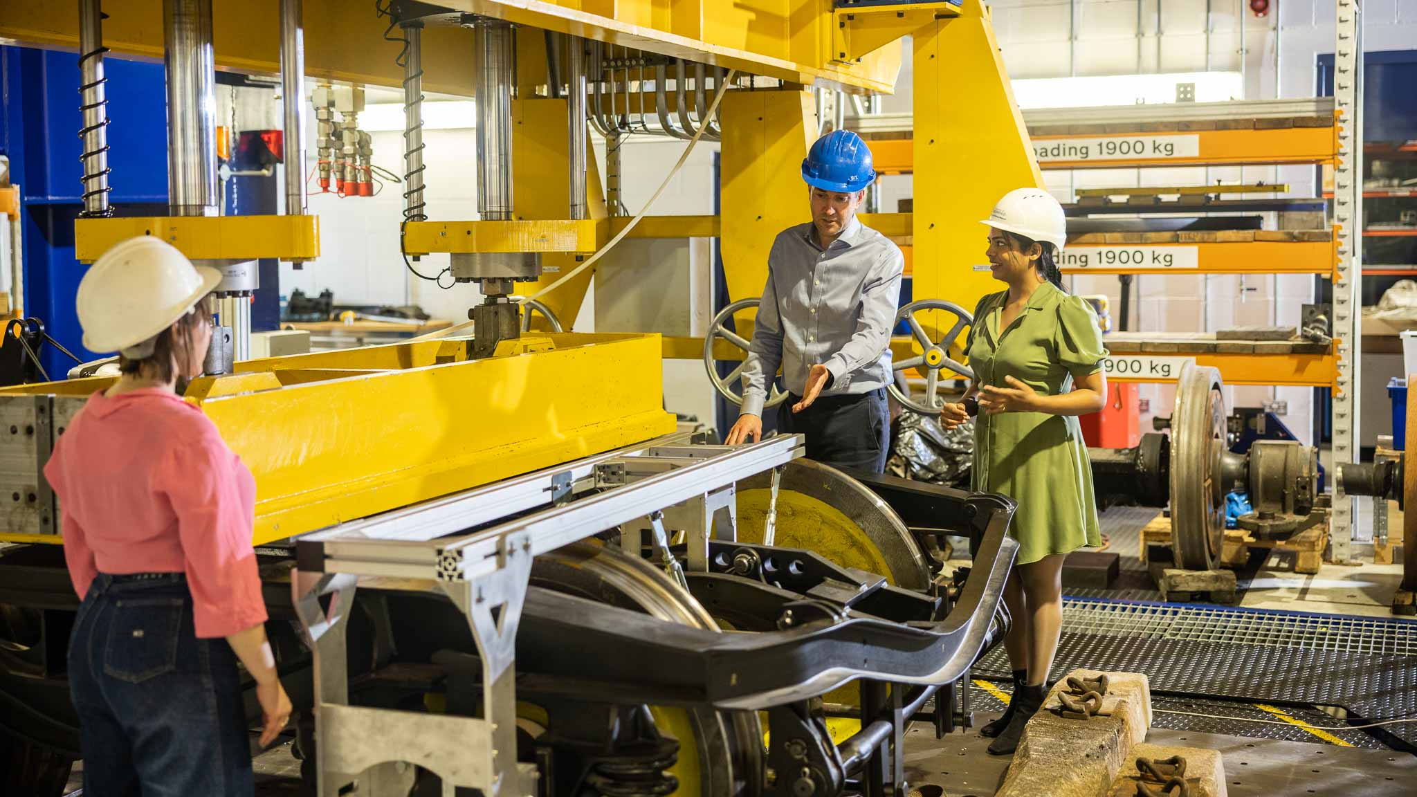 Students and academic in an Engineering lab