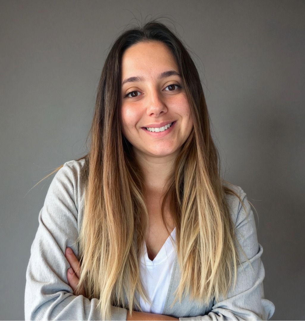 Student looking and smiling at the camera