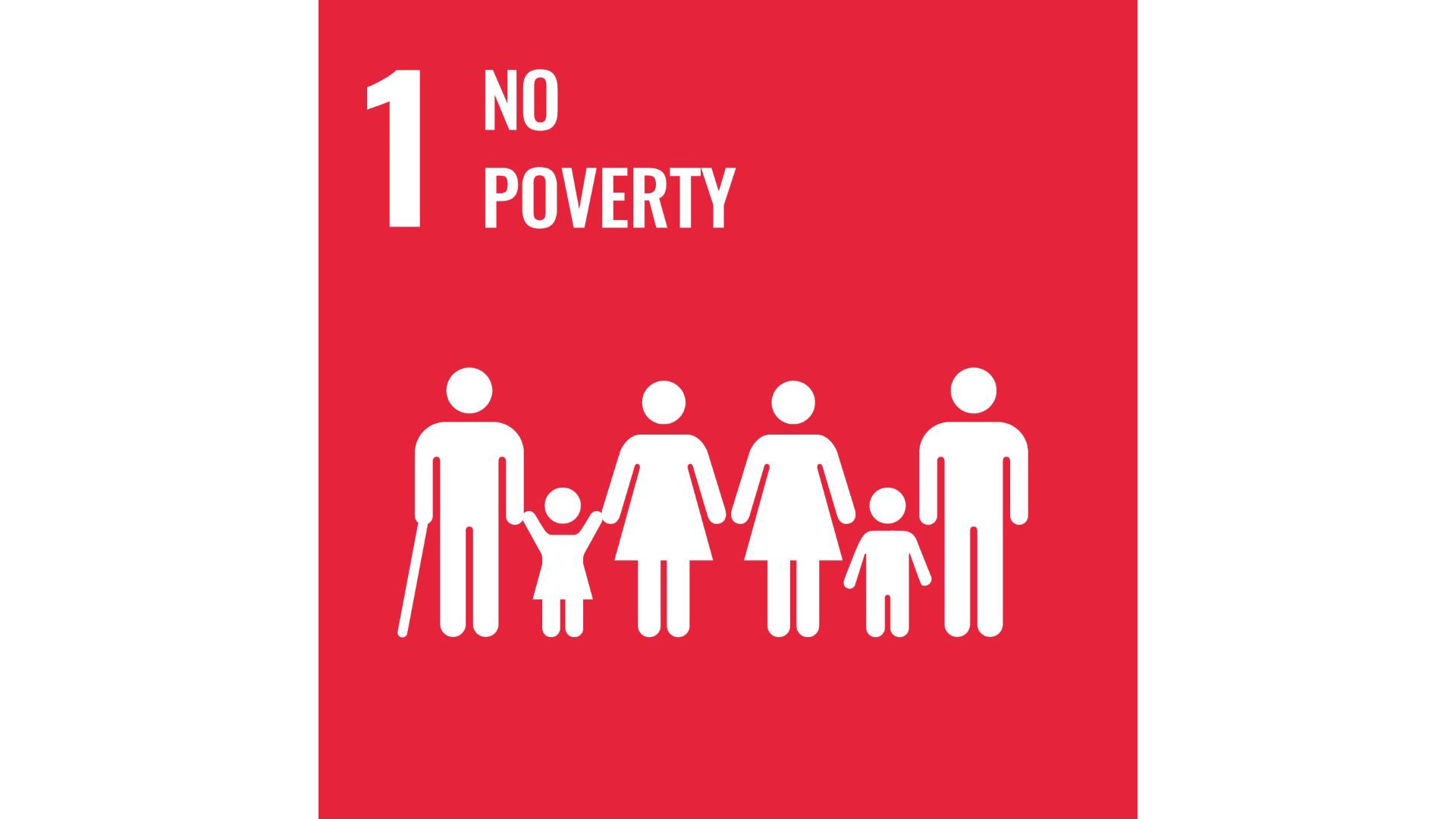 Graphic of the logo for UN SDG 1 - No poverty