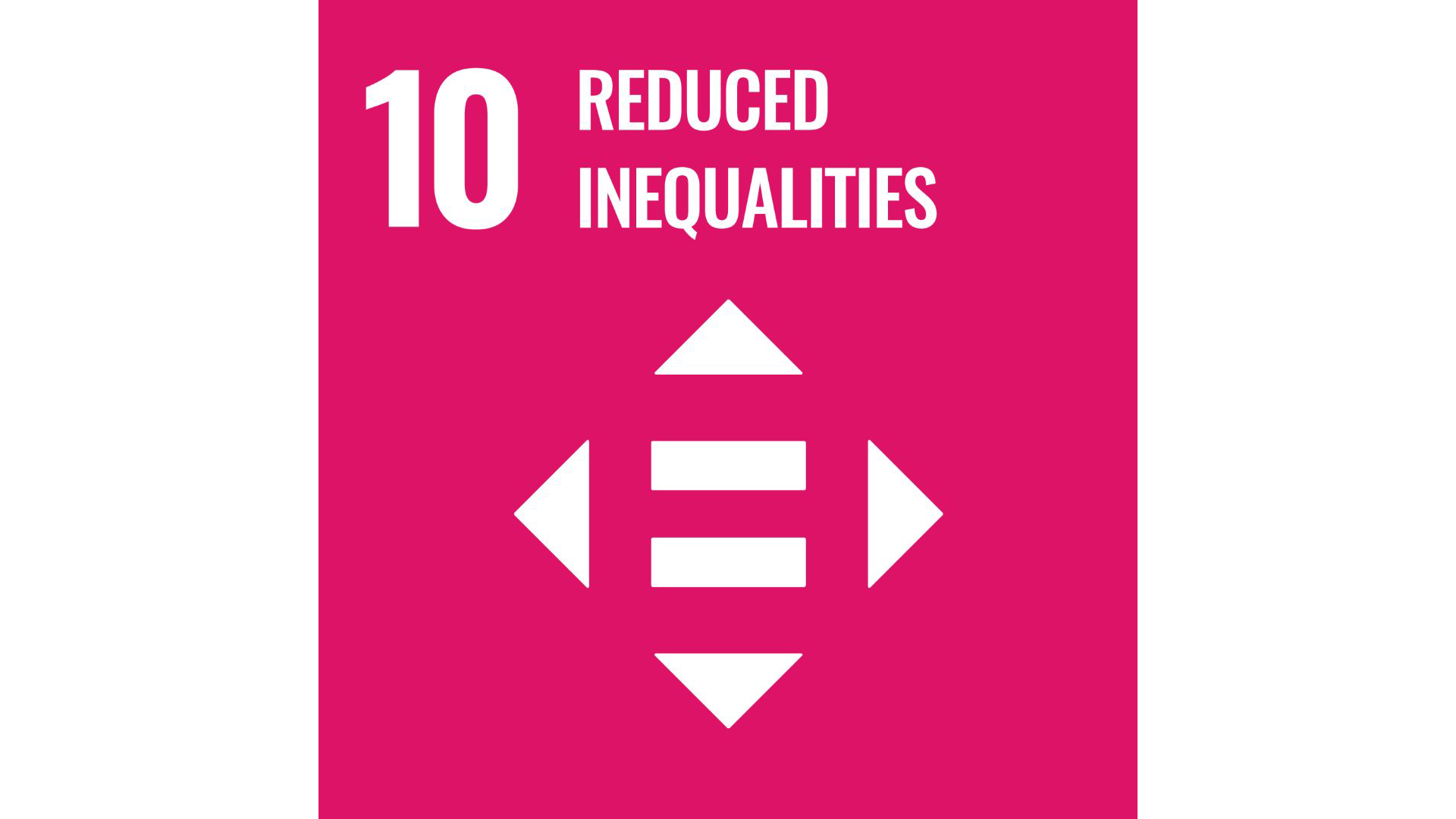 Graphic of the logo for UN SDG 10 - Reduced inequalities