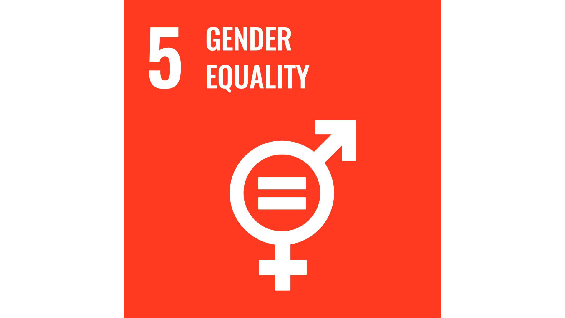 Graphic of the logo for UN SDG 5 - Gender equality