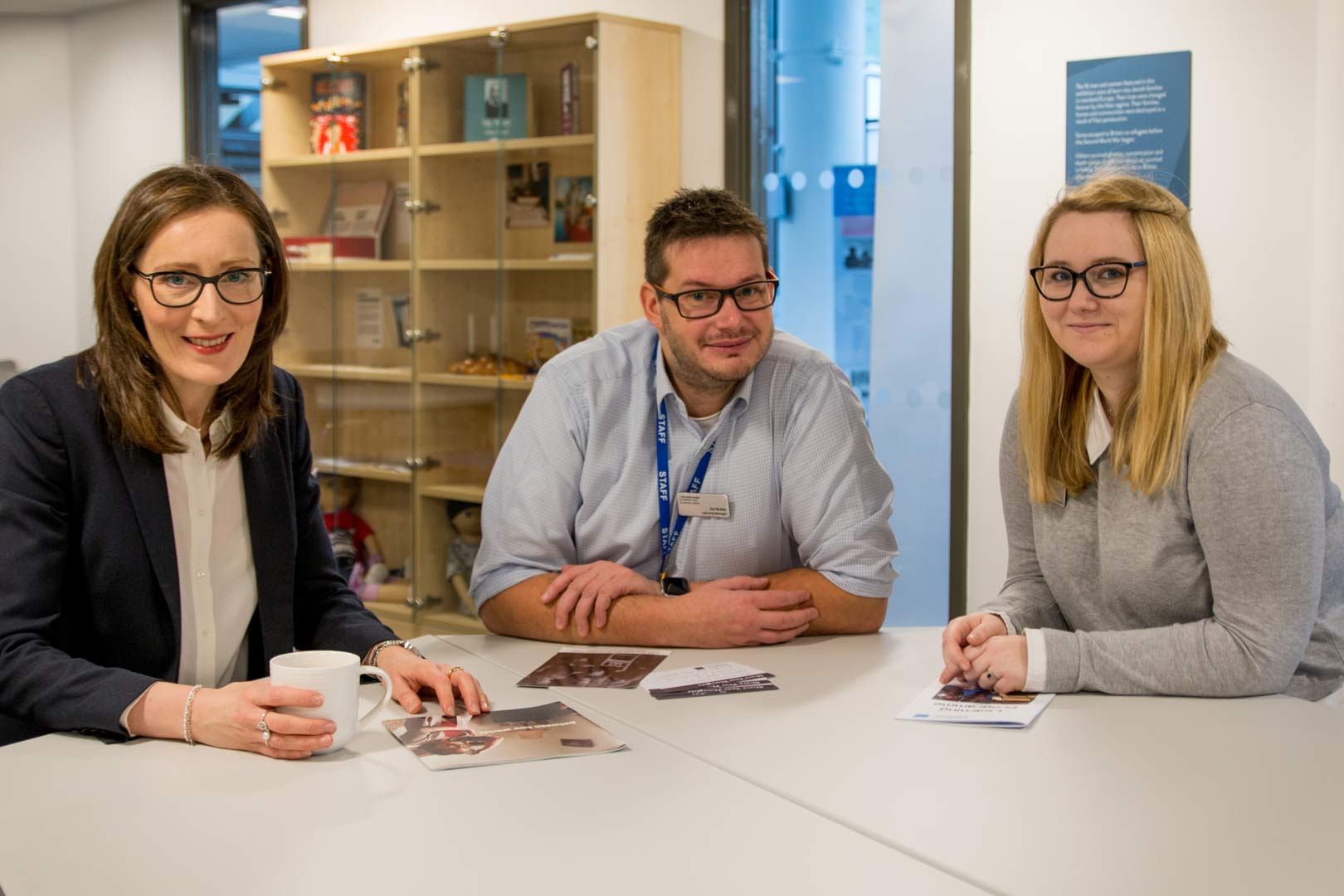 Emma King, Director of Holocaust Exhbition and Learning Centre, Jim Butler Learning Manager and Hannah Randall, alumni and Administration and Learning Assistant