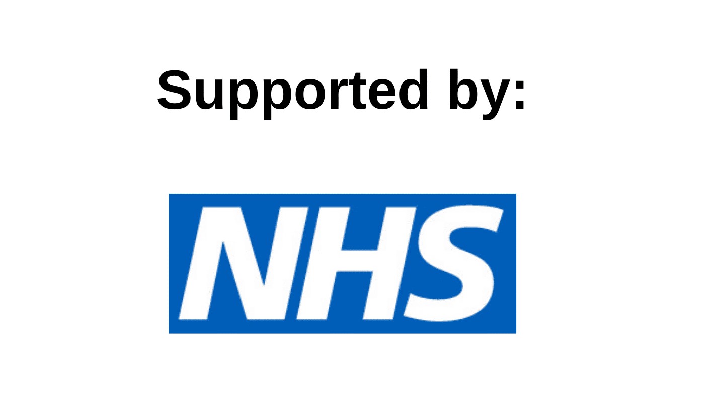 The words 'Supported By' above the NHS logo