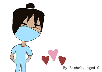 A female nurse drawn by Rachel to celebrate the Year of Nursing and Midwife