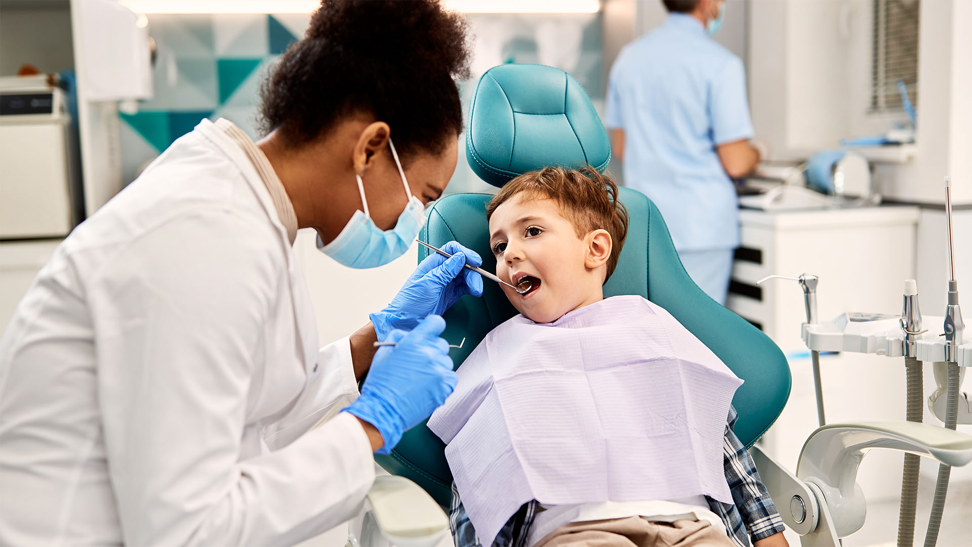 Child on dentist chair