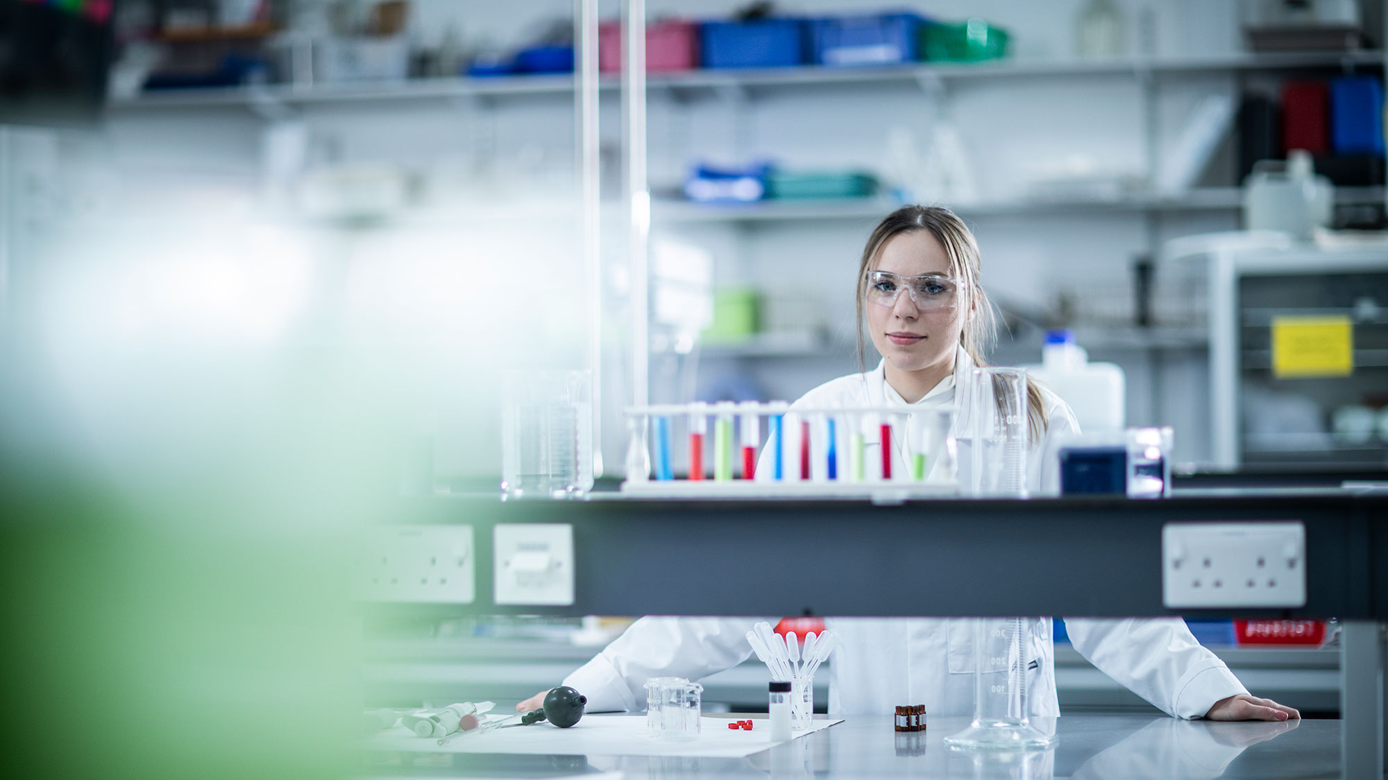 A student Anna-Maria in the Forensics lab at the University