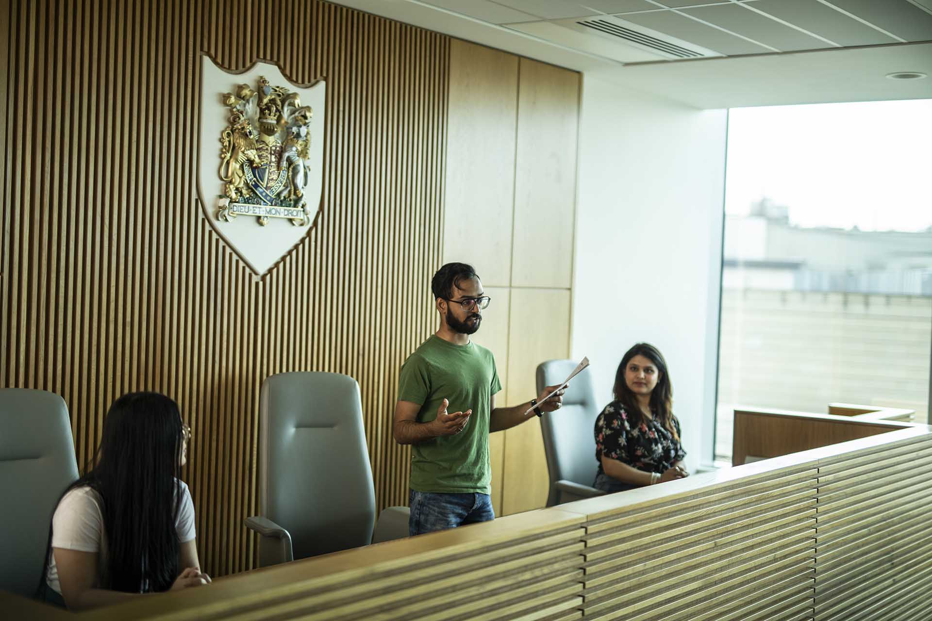 Law students in court room