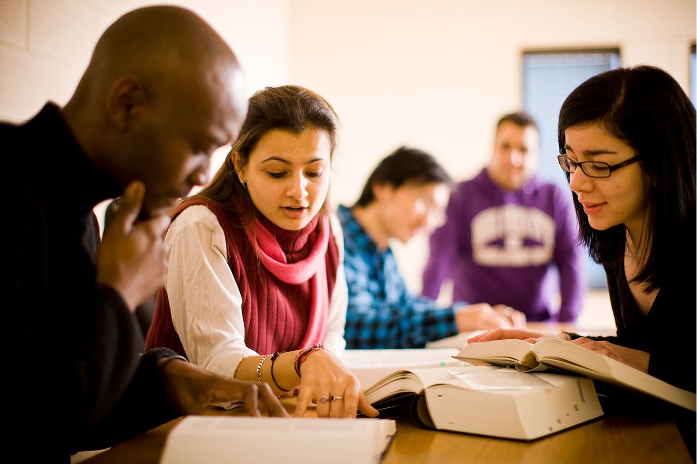 A group of students reading together