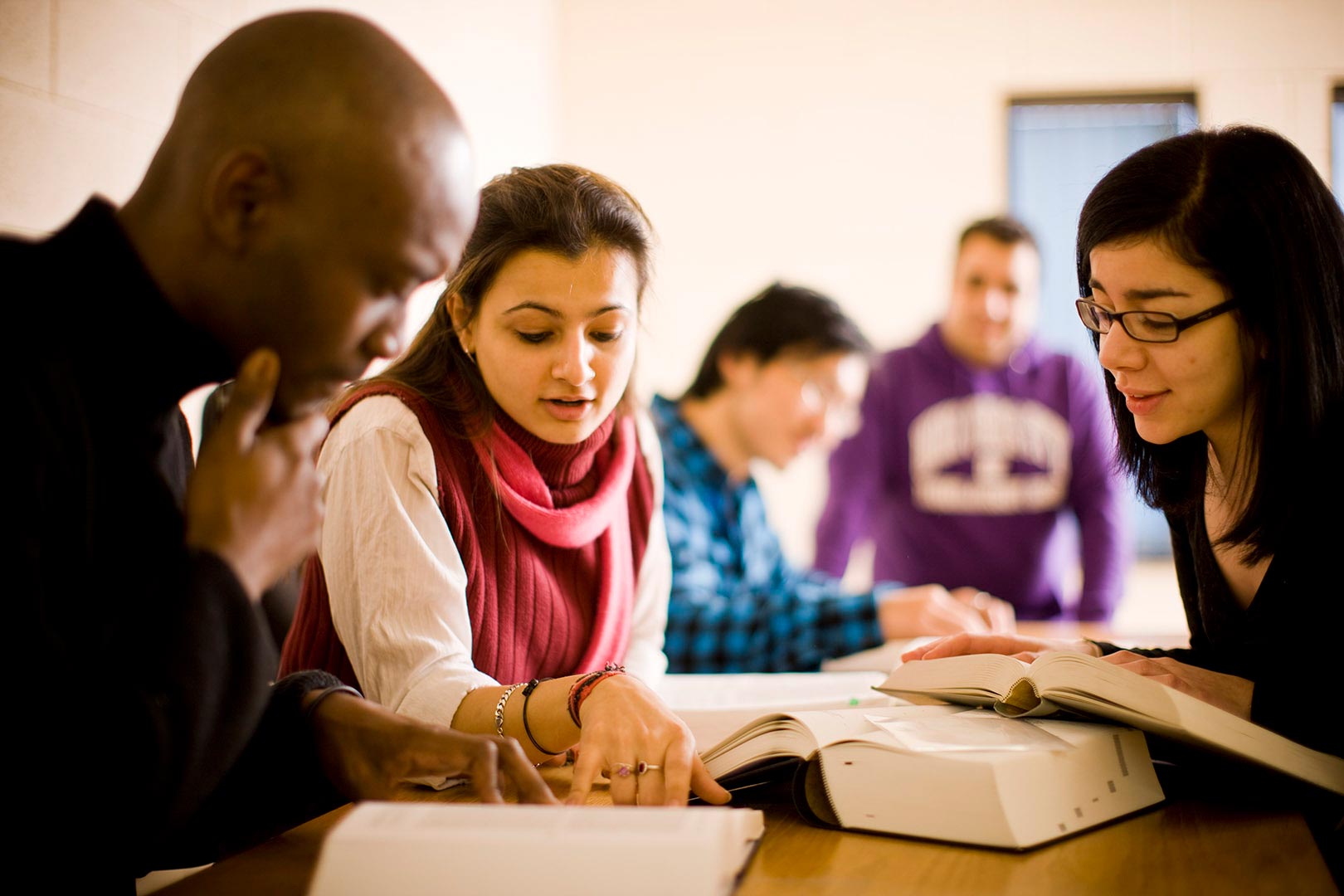Students reading together
