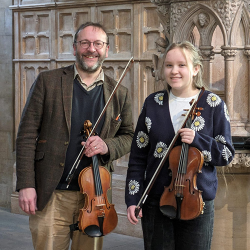 Bach ‘double’ concerto soloists David Milsom & Maria Nikolaeva