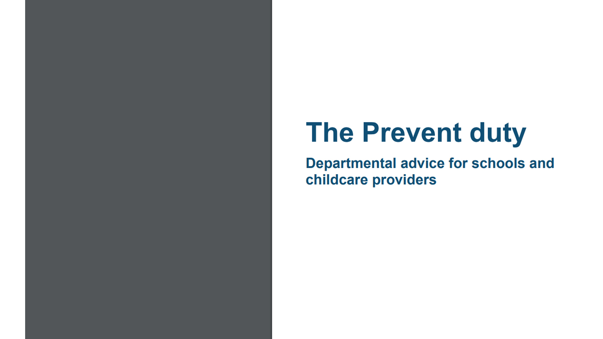 Prevent duty report