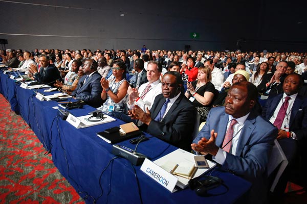 Audience members at the disaster risk reduction global platform