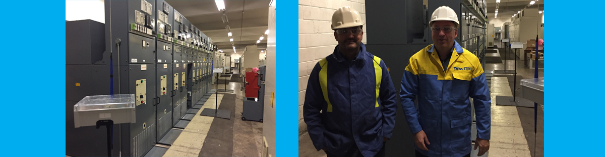 Dr Bakhtiar Saeed (left) and Dr Pavlos Lazaridis at Tata Steel in Port Talbot