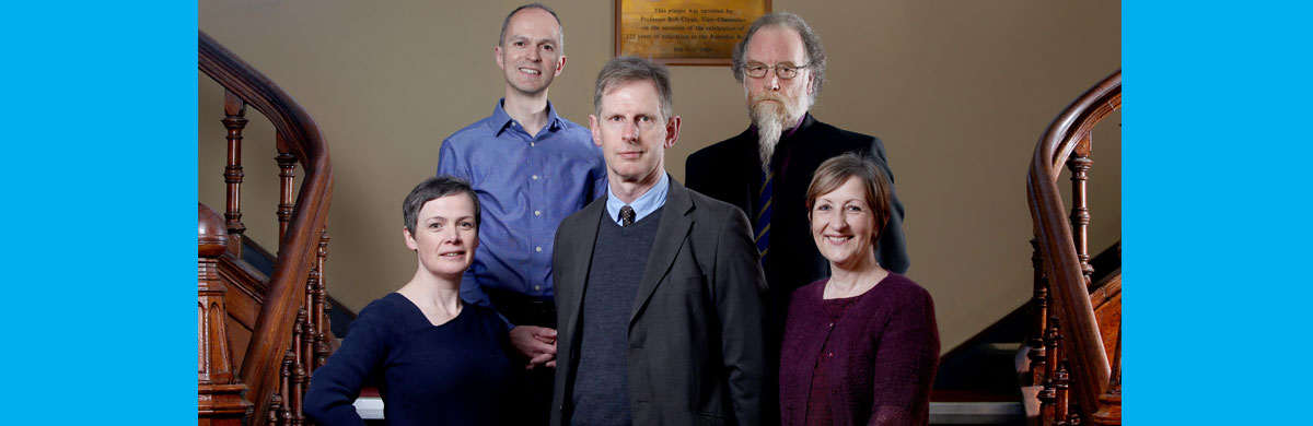 Huddersfield's CATE finalists (l-r) Cheryl Reynolds, Kevin Orr, Dr David Powell, Dr Ian Rushton and Jane Wormald