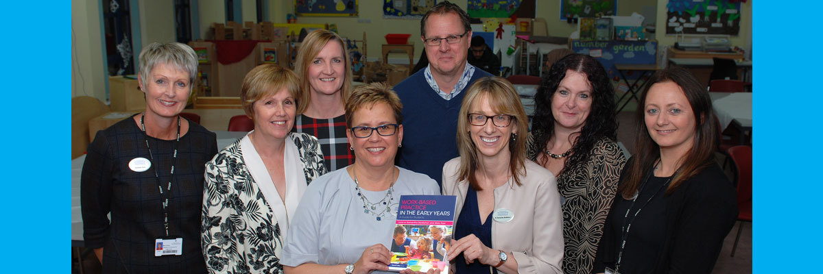 Book editors (front centre) Mary Dyer (left) and Dr Samantha McMahon with contributors (left to right) Amanda Crow, Jo McAvoy, Nicola Firth, Dr Andrew Youde, Alison Ryan and Lindsey Watson