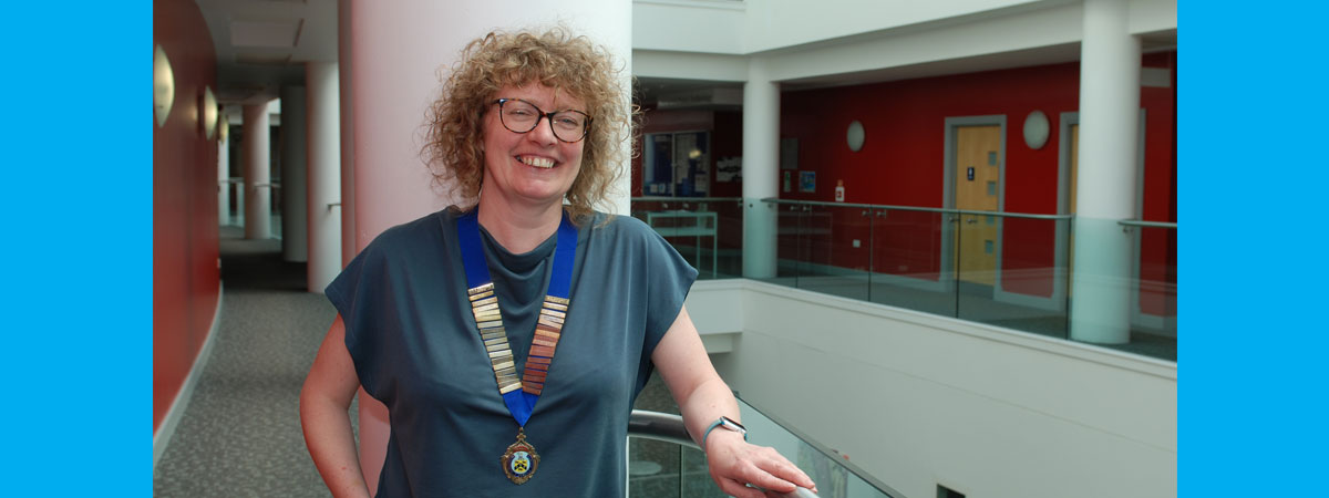President of the Huddersfield Textile Society and the university's Department Lead for Teaching and Learning Nicola Redmore
