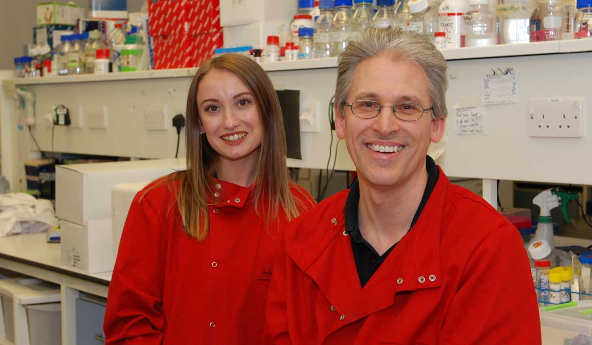PhD researcher Hollie Griffiths and Dr Simon Allison undertook the analysis of the KHS101 molecule on the glioblastoma cells