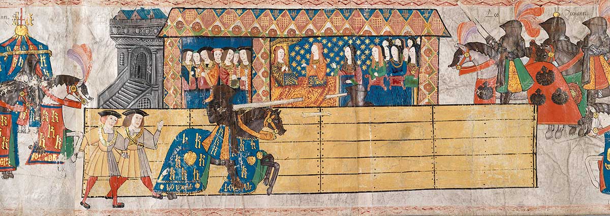 Tapestry of King Henry VIII jousting in Westminster