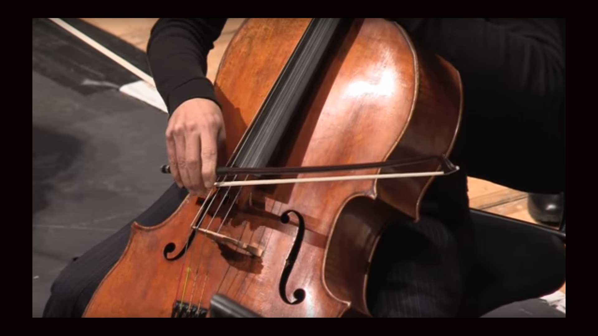 playing the cello