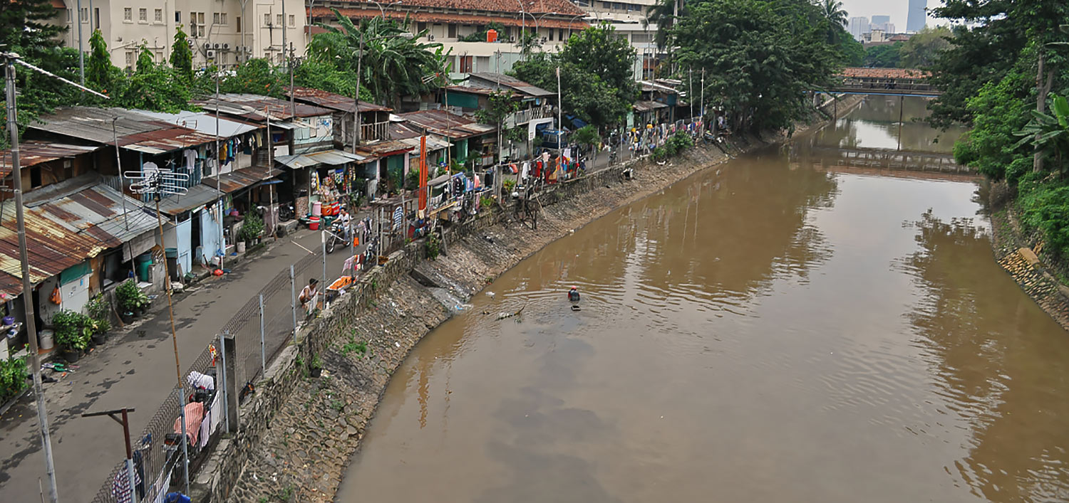 The Ciliwung River Basin in Jakarta, Indonesia,