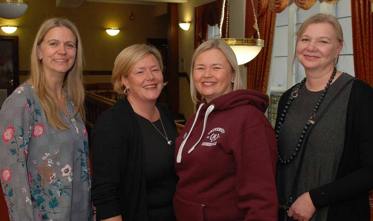 Pictured (l-r) with Huddersfield’s Deborah Lau and Dr Melanie Rogers are Finnish Nursing Association’s Head of International Affairs Anna Suutarla and Virpi Sulosaari, Principal Lecturer from the Turku University of Applied Sciences