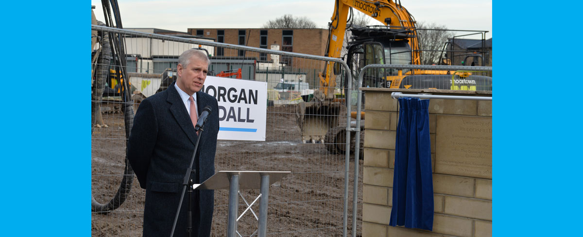 HRH The Duke of York unveiling the foundation stone for the new Barbara Hepworth Building