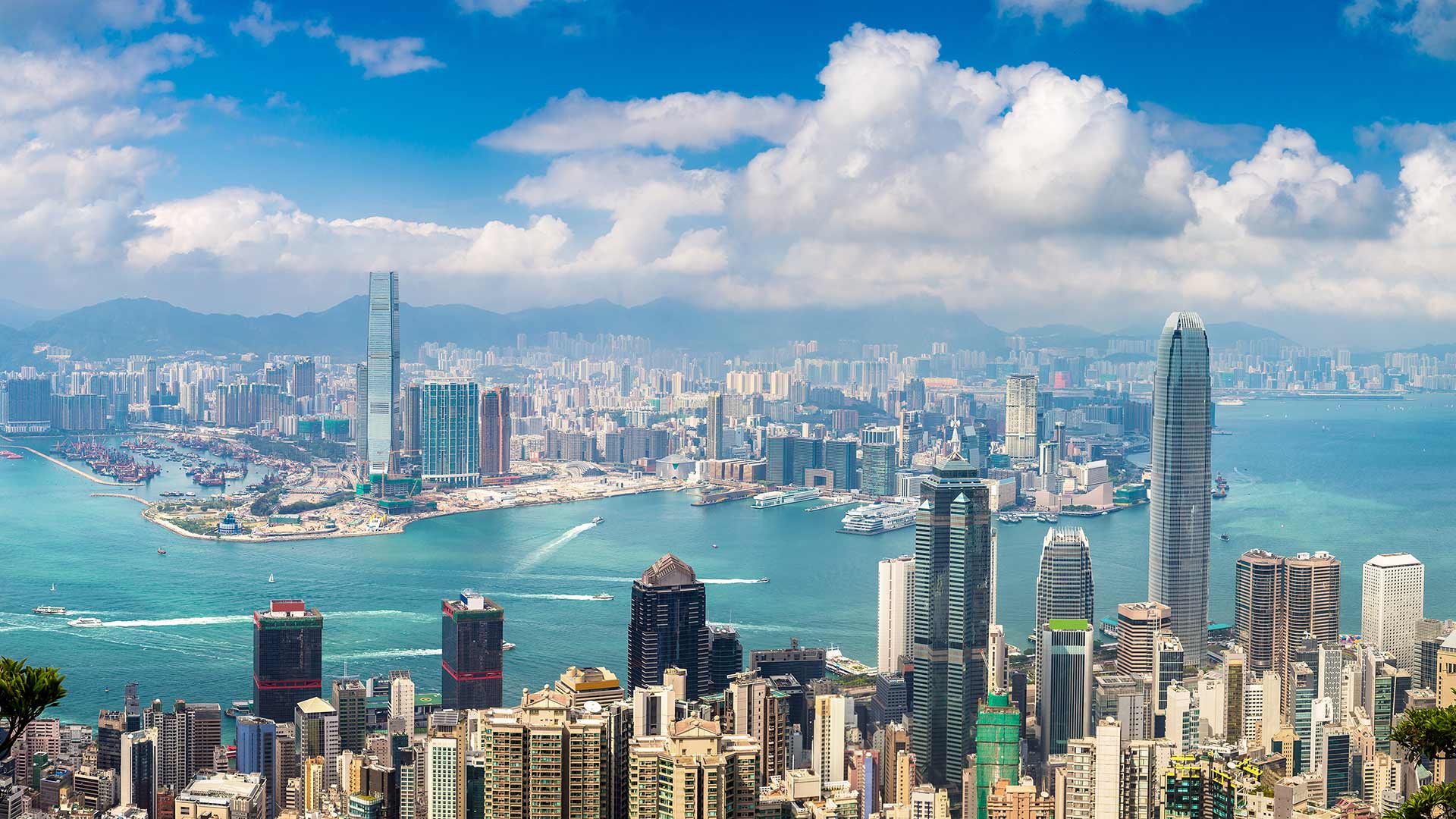 A view of Hong Kong harbour