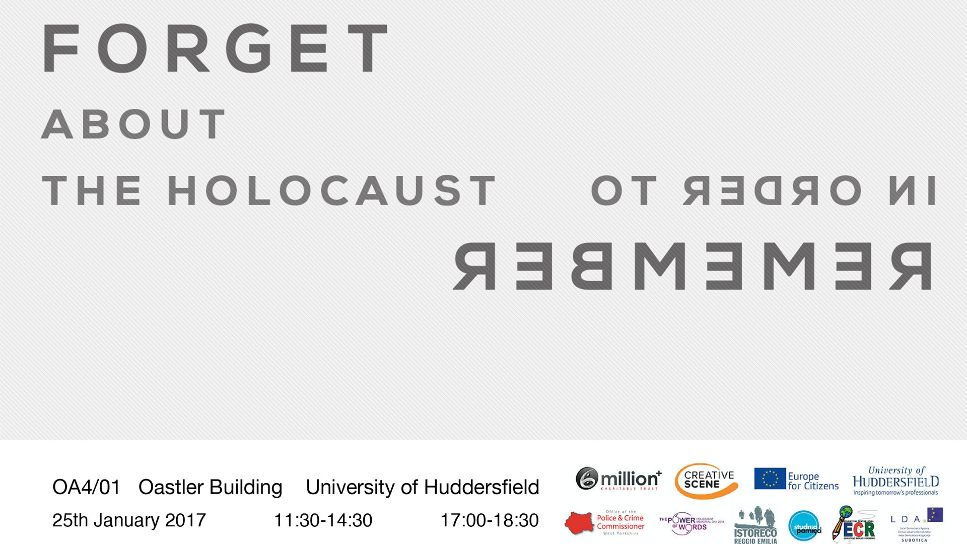 image for forget about the holocaust installation as part of the holocaust memorial day