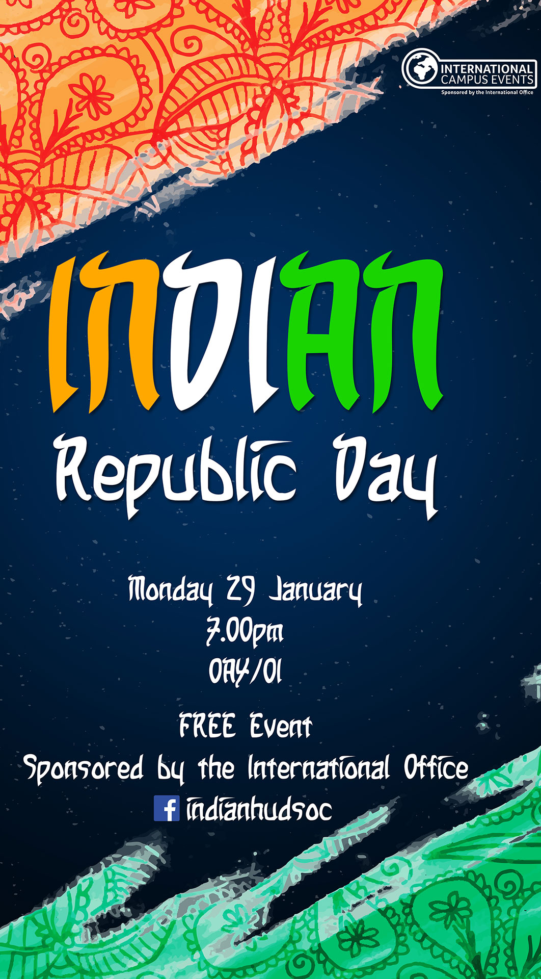 image of portrait poster for india republic day international event