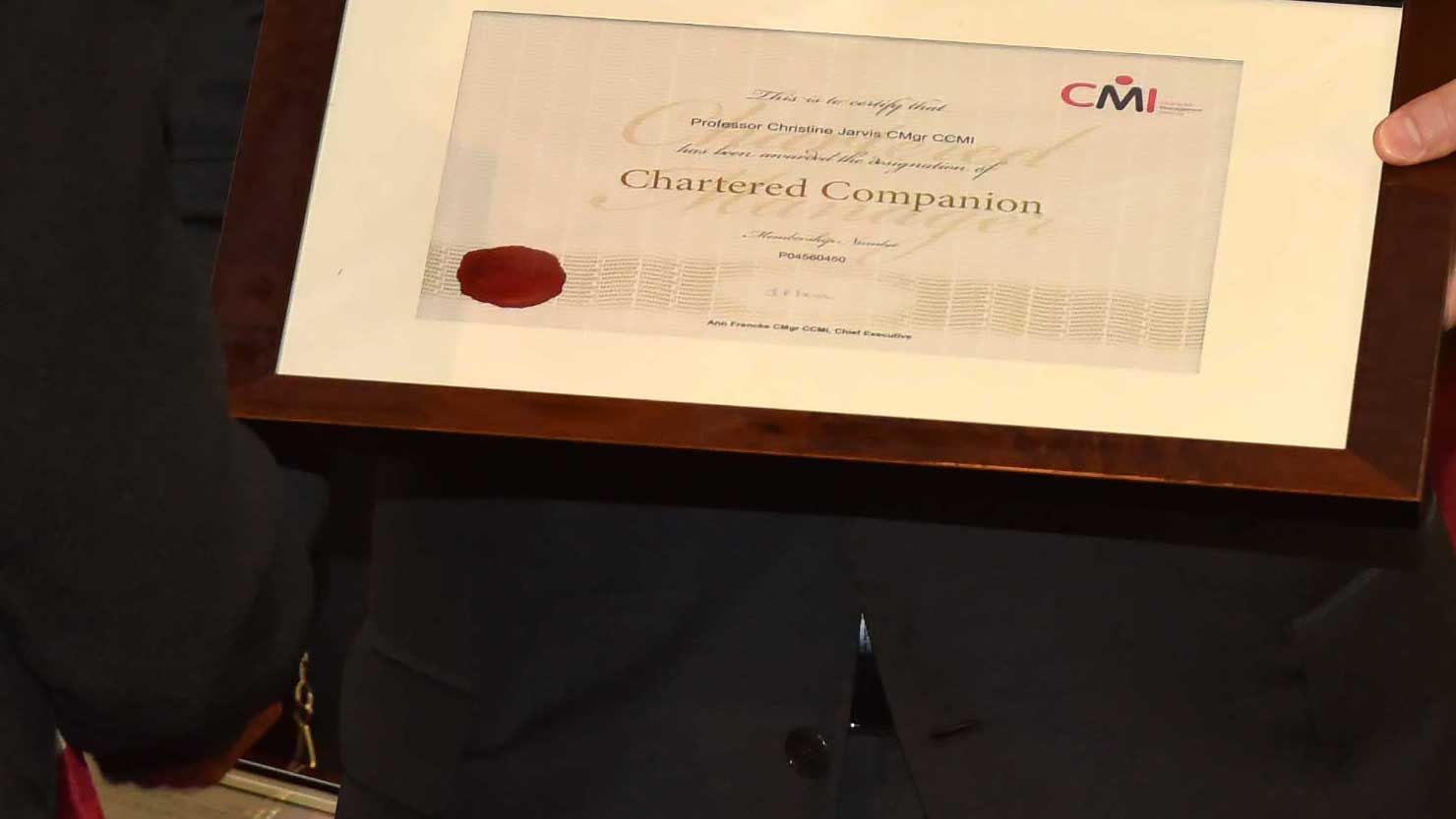 Framed Certificate by the Chartered Management Institute