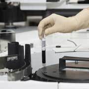 a student holding a test tube