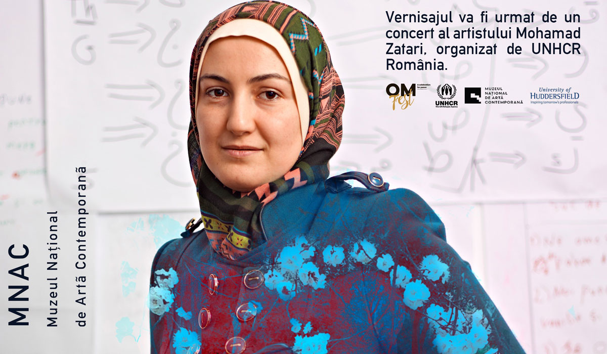 Syrian refugee featured on the poster for the Noi exhibition 