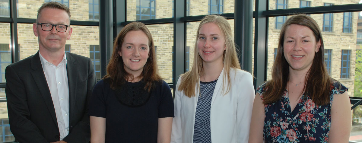 Pictured at the Research, Impact and the UK Parliament event are Dr Andy Mycock, Caitriona Fleming, Danielle Nash and Dr Sarah Foxen