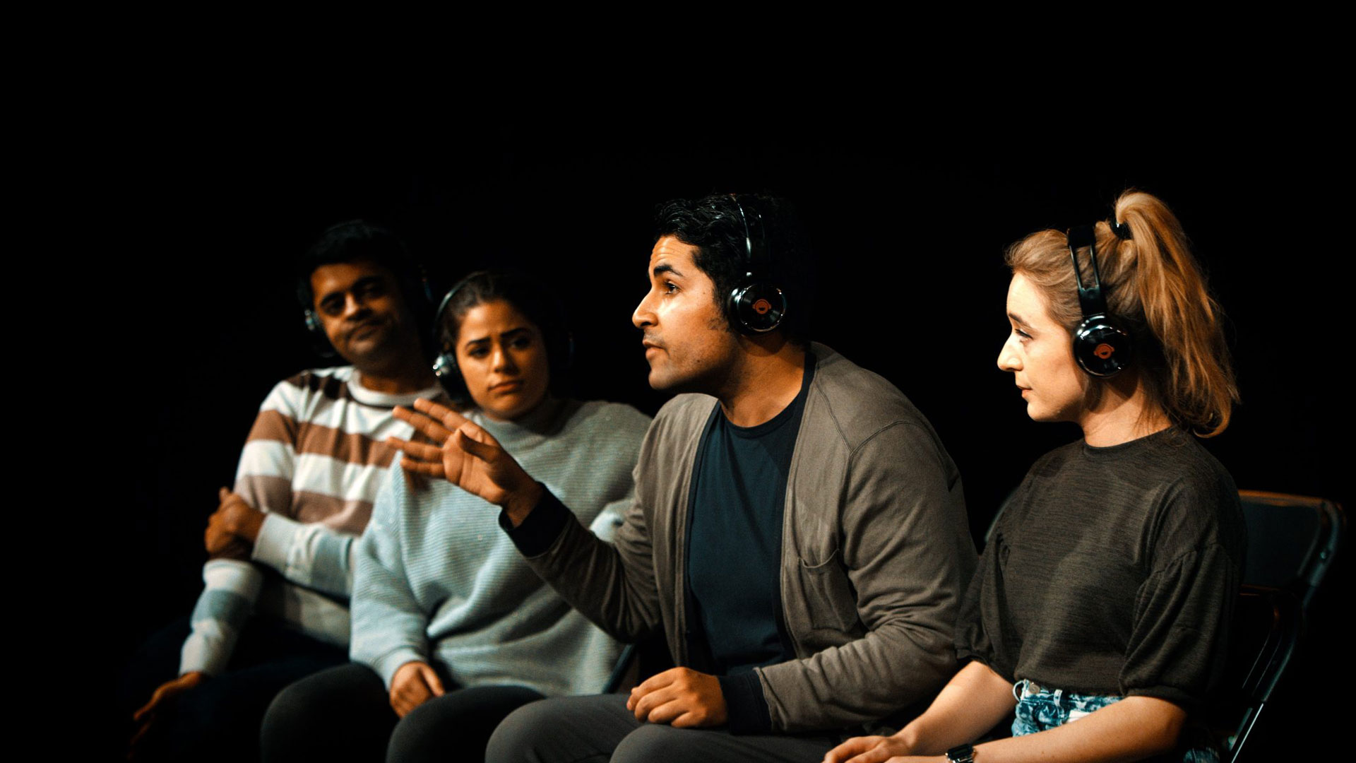 Performers in the play 'The Talk' written by Neela Doležal