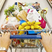 shopping in a supermarket trolley
