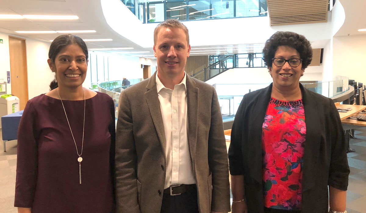 (L-R) Dr Chamindi Malalgoda, Professor Dilanthi Amarantunga and Professor Richard Haigh