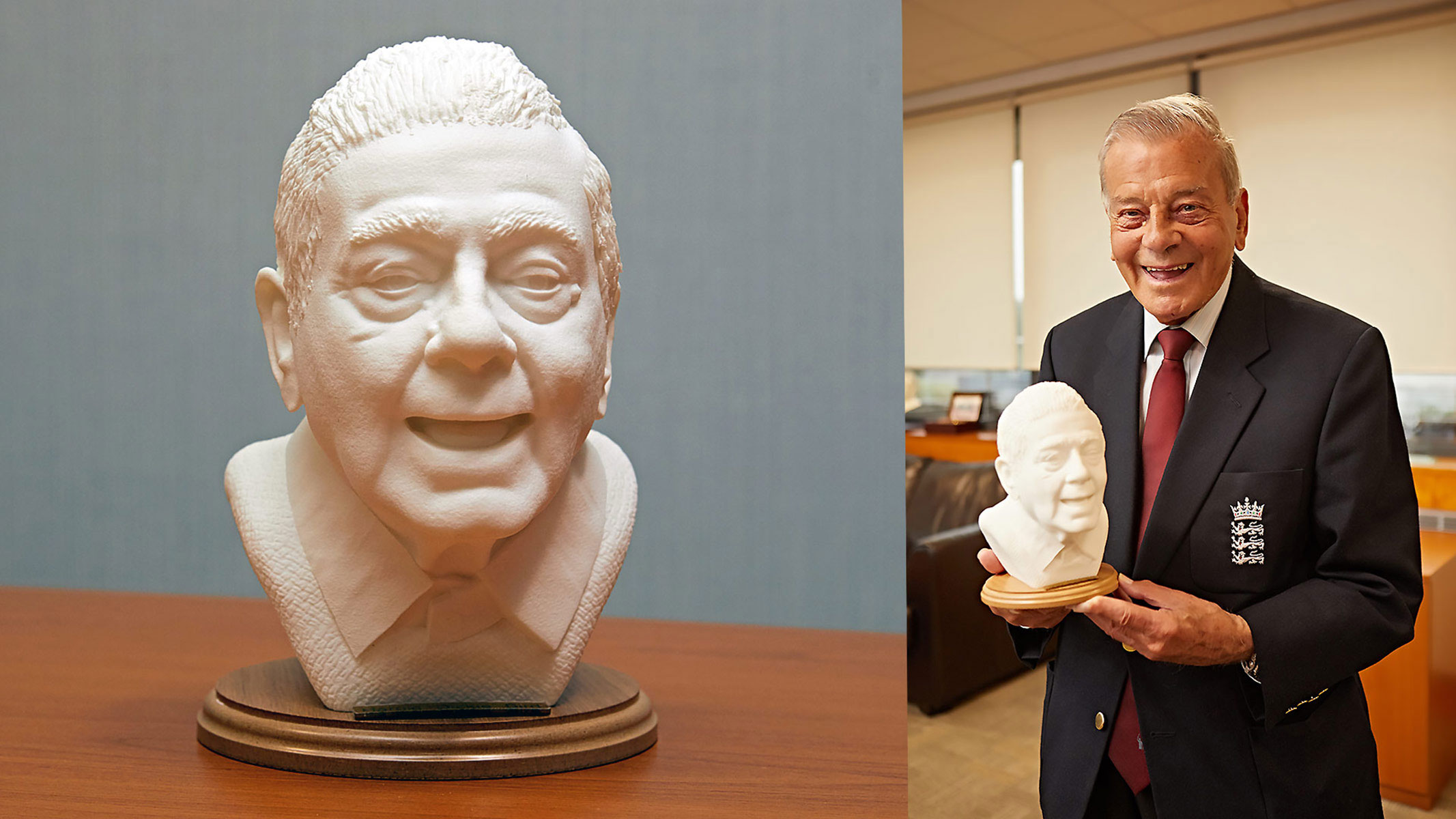 Dickie Bird and his 3D printed miniature bust