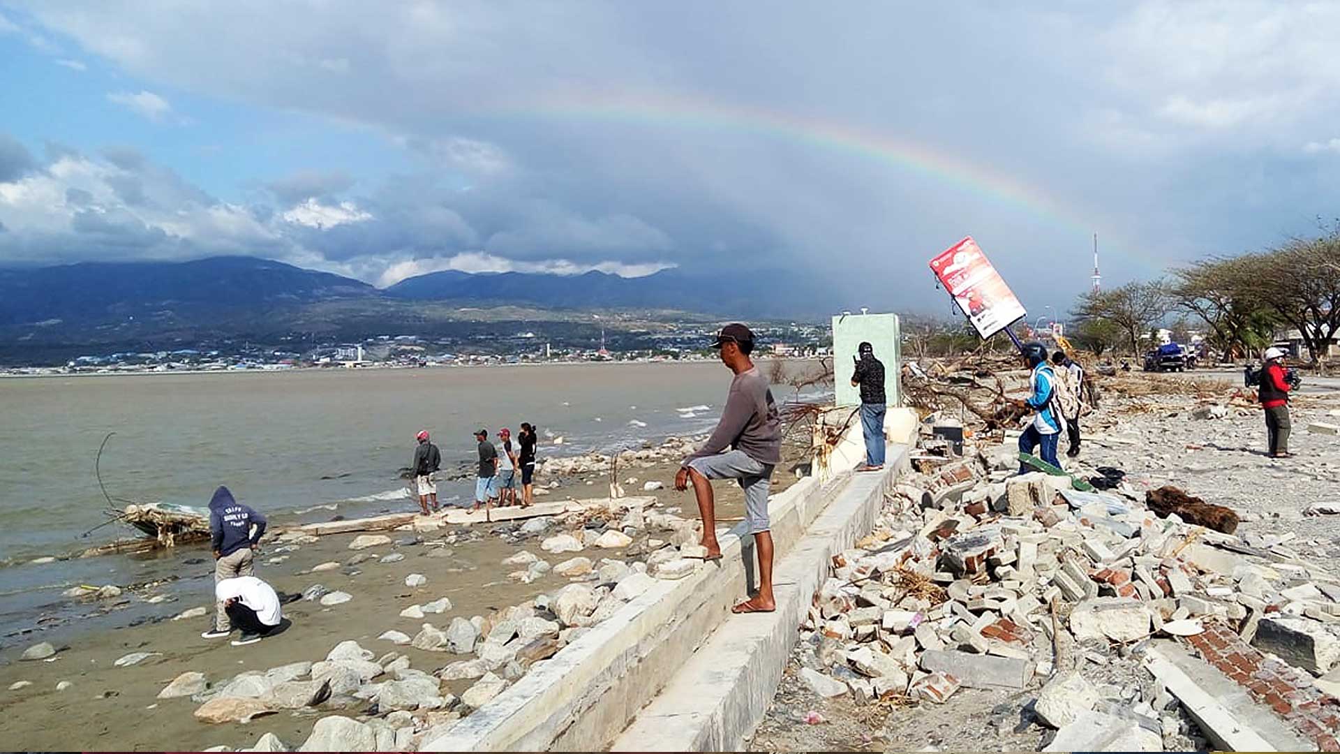 An Indonesian coastal region recent hit by a tsunami